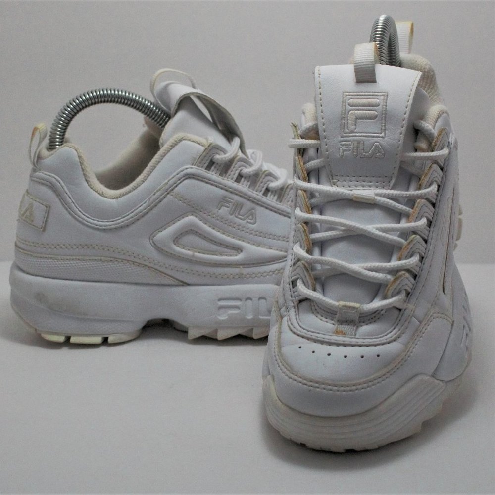 FILA Disruptor II Triple White Kids Sneakers Size 4